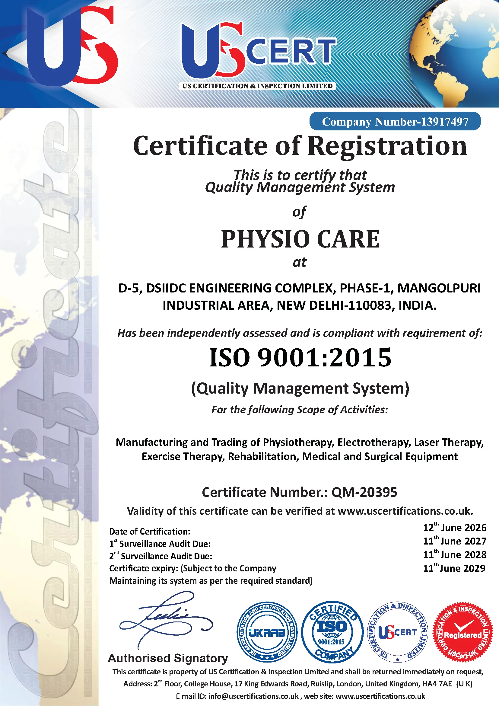 ISO 9001 Physio Care
